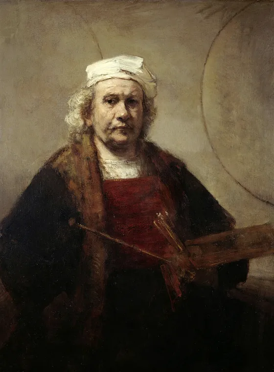 Self-Portrait with Two Circles