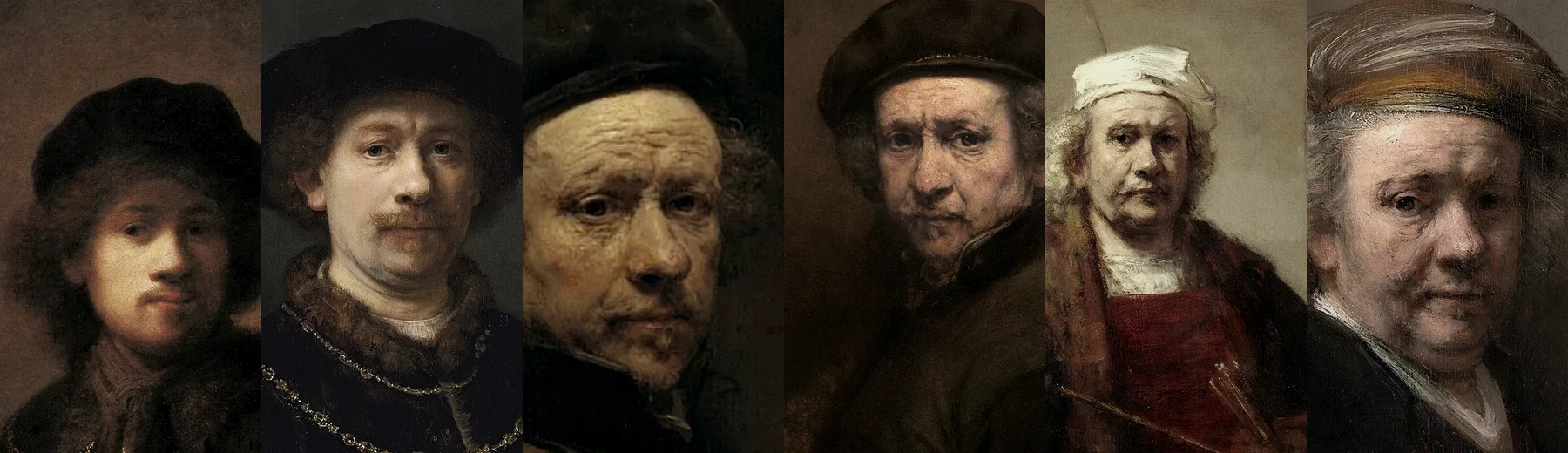 Age drift strip from young to old Rembrandt